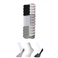 Siyah Gri ve Beyaz Kadın Babet Çorap 12 çift 