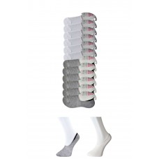 Gri ve Beyaz Kadın Babet Çorap 12 çift 