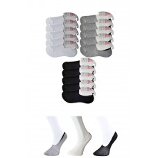 Siyah Gri ve Beyaz Kadın Babet Çorap 15 çift 