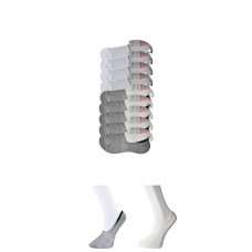 Gri ve Beyaz Kadın Babet Çorap 9 çift 