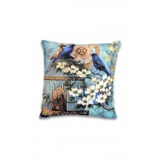 Çift Taraf Baskılı Petek Kumaş Kırlent Minder Kılıfı 43x43 Yeşil 