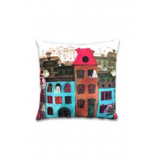 Çift Taraf Baskılı Petek Kumaş Kırlent Minder Kılıfı 43x43 Mavi 