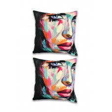 2 li Çift Taraf Baskı Petek Kumaş Kırlent Minder Kılıfı 43x43 S5 