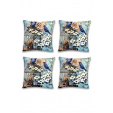 4 lü Çift Taraf Baskı Petek Kumaş Kırlent Minder Kılıfı 43x43 S1 