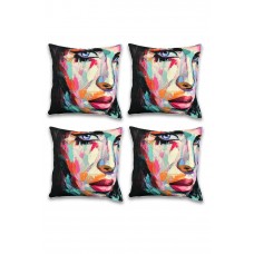 4 lü Çift Taraf Baskı Petek Kumaş Kırlent Minder Kılıfı 43x43 S5 