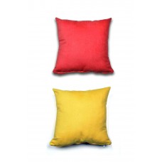 2 adet Süet Kırlent Minder Kılıfı 40X40cm Açık Kırmızı Hardal Sarısı 