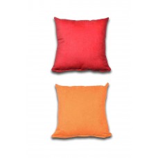 2 adet Süet Kırlent Minder Kılıfı 40X40cm Açık Kırmızı Portakal 