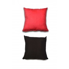 2 adet Süet Kırlent Minder Kılıfı 40X40cm Açık Kırmızı Siyah 