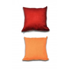 2 adet Süet Kırlent Minder Kılıfı 40X40cm Bordo Portakal 