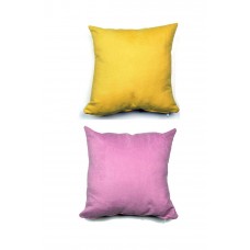 2 adet Süet Kırlent Minder Kılıfı 40X40cm Hardal Sarısı Lila 