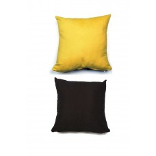 2 adet Süet Kırlent Minder Kılıfı 40X40cm Hardal Sarısı Siyah 