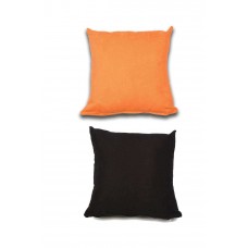 2 adet Süet Kırlent Minder Kılıfı 40X40cm Portakal Siyah 