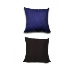 2 adet Süet Kırlent Minder Kılıfı 40X40cm Saks Mavisi Siyah 