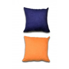 2 adet Süet Kırlent Minder Kılıfı 40X40cm Saks Mavisi Turuncu 