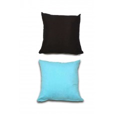 2 adet Süet Kırlent Minder Kılıfı 40X40cm Siyah Turquaz 