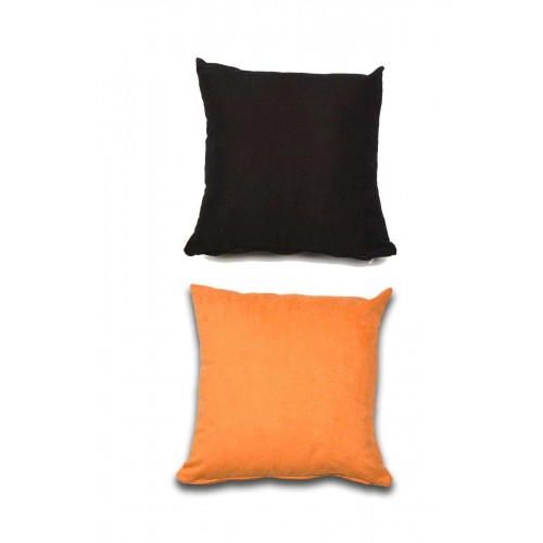 2 adet Süet Kırlent Minder Kılıfı 40X40cm Siyah Turuncu