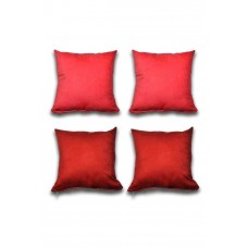 4 adet Süet Kırlent Minder Kılıfı 40X40cm Açık Kırmızı Bordo 