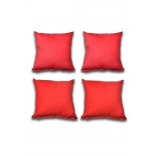 4 adet Süet Kırlent Minder Kılıfı 40X40cm Açık Kırmızı Kırmızı 