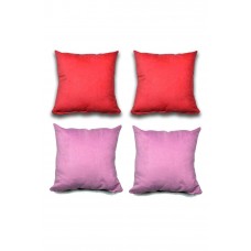 4 adet Süet Kırlent Minder Kılıfı 40X40cm Açık Kırmızı Lila 