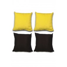 4 adet Süet Kırlent Minder Kılıfı 40X40cm Sarı Siyah 