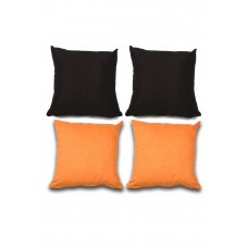 4 adet Süet Kırlent Minder Kılıfı 40X40cm Siyah Turuncu 