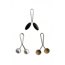 3 Adet Tesettür Eşarp ve Şal Klipsi İnci Beyaz Hardal Siyah 