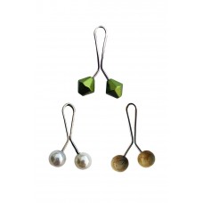 3 Adet Tesettür Eşarp ve Şal Klipsi İnci Beyaz Hardal Yeşil 