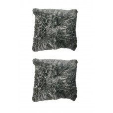 2 Adet Uzun Tüylü Peluş Lüks Salon Kırlent Minder Kılıf 52x52 S4 