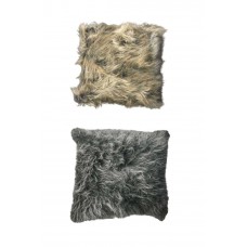 2 Adet Uzun Tüylü Peluş Lüks Salon Kırlent Minder Kılıf 52x52 S7 