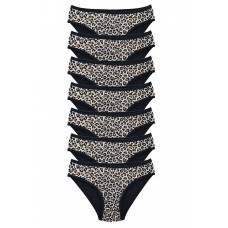 7 Adet Leopar Desenli Likralı Yumuşak Dokulu Kadın Slip Külot 