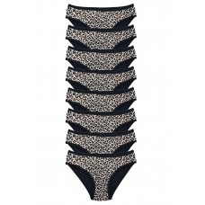 8 Adet Leopar Desenli Likralı Yumuşak Dokulu Kadın Slip Külot 