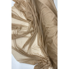 Yağmur Damlası Simli Abiye Elbise Şallık Tül Kumaş Açık Gold 28-A 