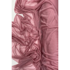 Yağmur Damlası Simli Abiye Elbise Şallık Tül Kumaş Gül Kurusu 32-H 