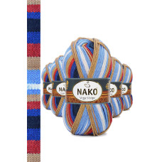 5 Adet Vega Stripe Premium Akrilik El Örgü İpi Yünü No: 82411 