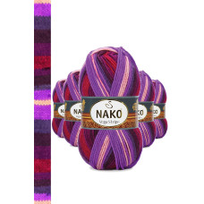 5 Adet Vega Stripe Premium Akrilik El Örgü İpi Yünü No: 82412 