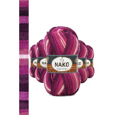 5 Adet Vega Stripe Premium Akrilik El Örgü İpi Yünü No: 82413 