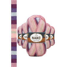 5 Adet Vega Stripe Premium Akrilik El Örgü İpi Yünü No: 82415 