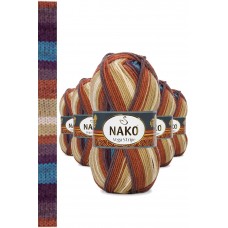 5 Adet Vega Stripe Premium Akrilik El Örgü İpi Yünü No: 82420 