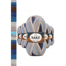 5 Adet Vega Stripe Premium Akrilik El Örgü İpi Yünü No: 82422 