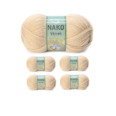 5 Adet Vizon Premium Akrilik El Örgü İpi Yünü Renk No:219 Deve Tüyü 