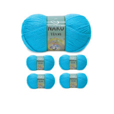 5 Adet Vizon Premium Akrilik El Örgü İpi Yünü Renk No:235 Nazar Boncuğu 