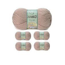 5 Adet Vizon Premium Akrilik El Örgü İpi Yünü Renk No:257 Sütlü Kahve 