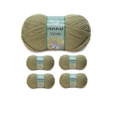 5 Adet Vizon Premium Akrilik El Örgü İpi Yünü Renk No:268 Asker Yeşil 