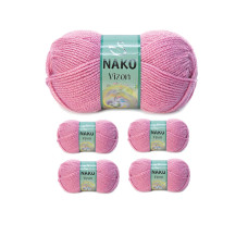 5 Adet Vizon Premium Akrilik El Örgü İpi Yünü Renk No:275 Gül Kurusu 