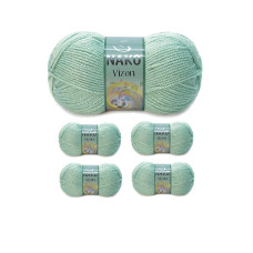 5 Adet Vizon Premium Akrilik El Örgü İpi Yünü Renk No:292 Çağla Yeşil 