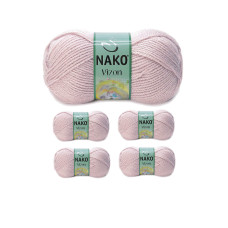 5 Adet Vizon Premium Akrilik El Örgü İpi Yünü Renk No:318 Gül Goncası 