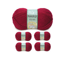 5 Adet Vizon Premium Akrilik El Örgü İpi Yünü Renk No:3630 Vişne Çürüğü 