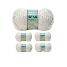 5 Adet Vizon Premium Akrilik El Örgü İpi Yünü Renk No:6383 Mantar Beji 