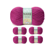 5 Adet Vizon Premium Akrilik El Örgü İpi Yünü Renk No:6964 Küpeli 