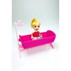 Sallanan Beşikli Parmak Bebek 10x10 cm 